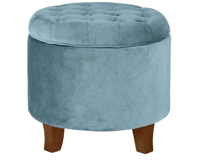 HomePop Round Tufted Storage Ottoman