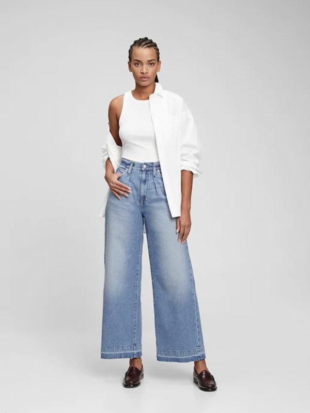 High Rise Wide-Leg Jeans with Washwell