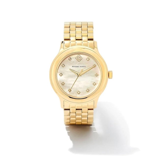 Kendra Scott Alex Gold-Tone Stainless Steel Diamond Dial Watch 