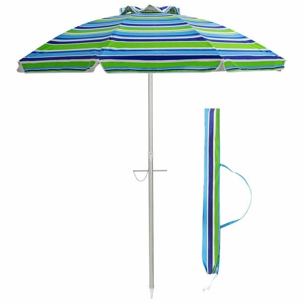 Costway Patio Beach Umbrella Sun Shade with Carrying Bag