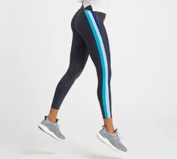 Faux Leather Track Stripe 7/8 Leggings