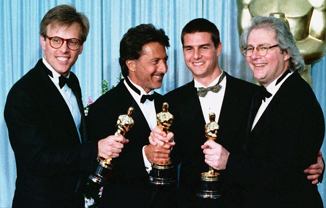 Mark Johnson, Dustin Hoffman, Tom Cruise and Barry Levinson