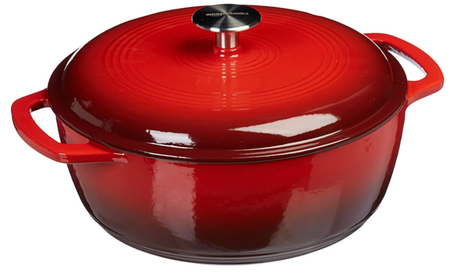 Amazon Basics Enameled Cast Iron Covered Dutch Oven