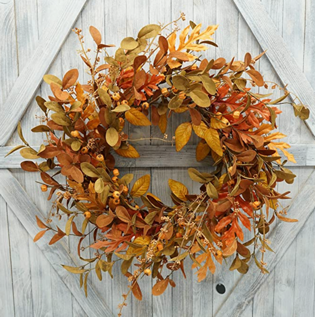 Amforesj Artificial Fall Wreath for Front Door