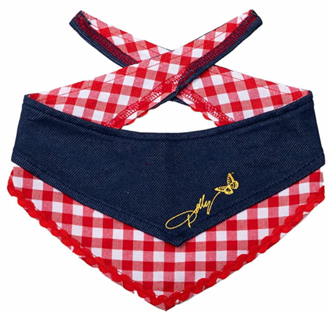 Blue Printed Denim & Gingham Print Bandana for Pets