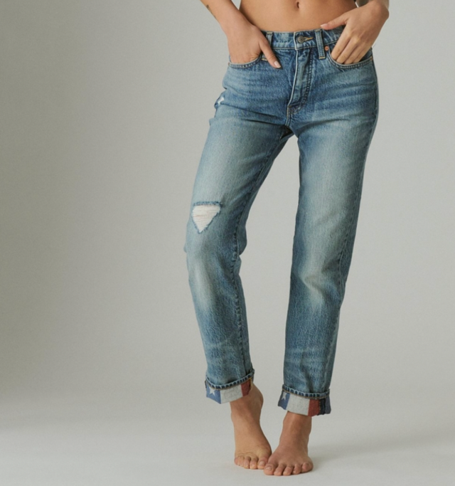 Lucky Legend High Rise Zoe Straight Flag Jean