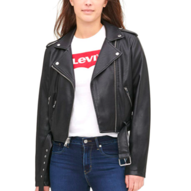 Levi's Women's Faux Leather Belted Motorcycle Jacket