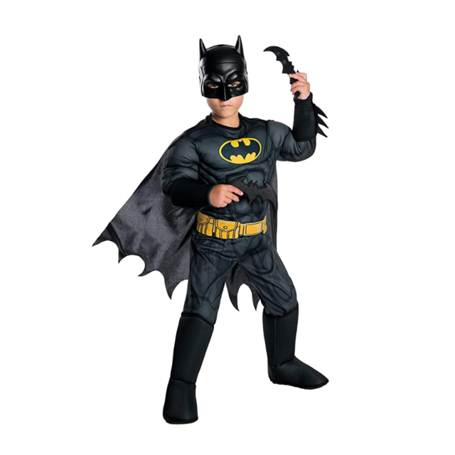 Deluxe Batman Costume with 3D Sleeves, Mask, and Cape