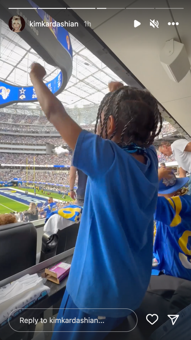 Kim Kardashian Gets Booed While at LA Rams Game With 6-Year-Old Son Saint