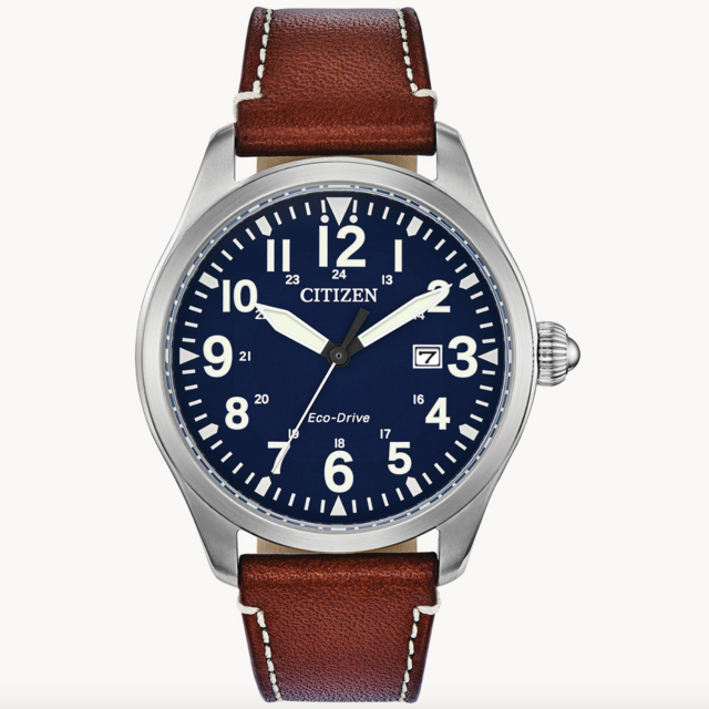 Leather Stainless Steel Garrison Watch