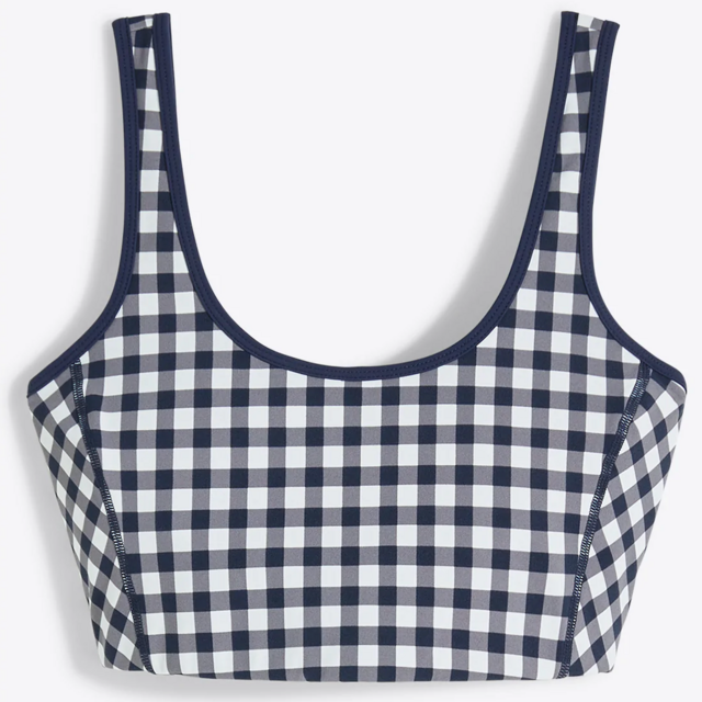 Sports Bra in Navy Gingham