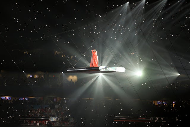 Rihanna dazzles from above at Super Bowl halftime show - CBS News