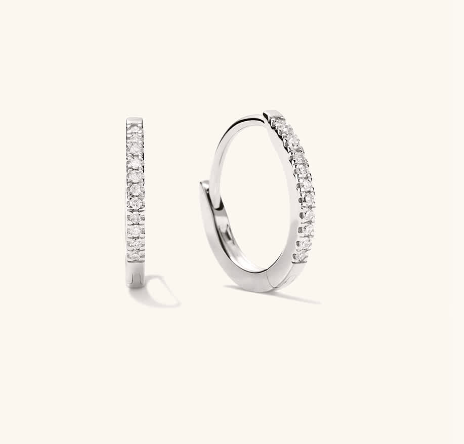 Pavé Diamond Huggie Hoops