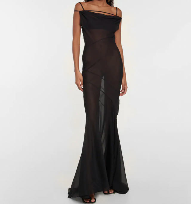 Jacquemus La Robe Draggiu Draped Maxi Dress