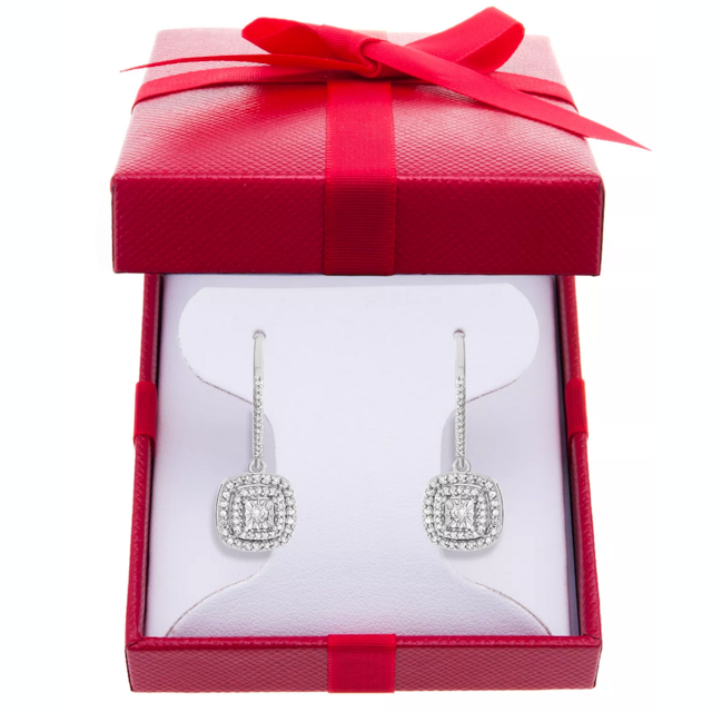 Macy's Diamond Halo Drop Earrings