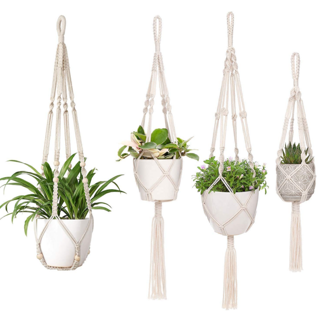 Mkono Set of 4 Macrame Plant Hangers