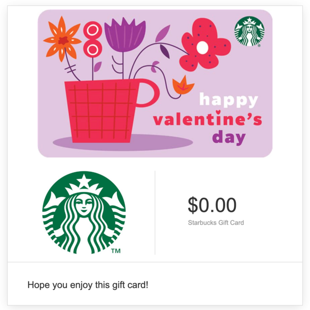 Starbucks Gift Cards - Email Delivery