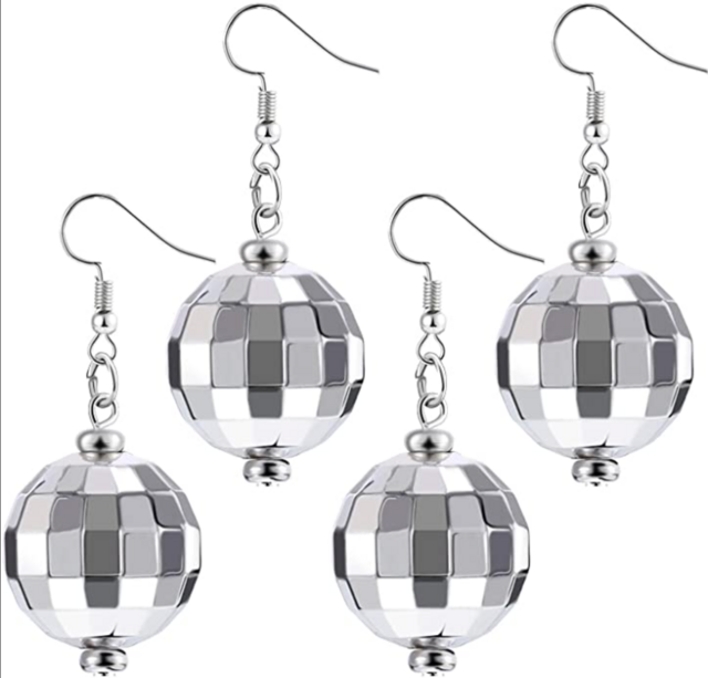 Tatuo 2 Pairs of Disco Ball Earrings