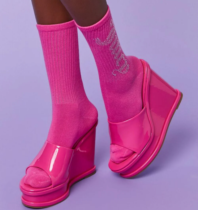 Juicy Couture Rhinestone Crew Socks