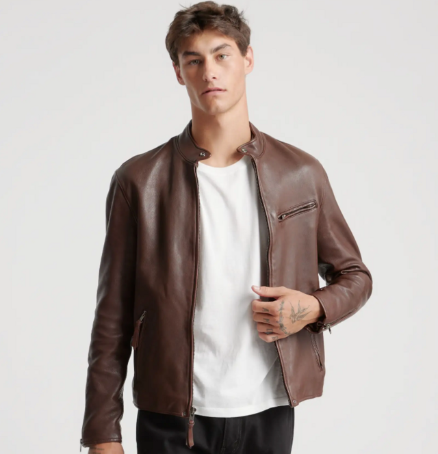 Quince 100% Leather Café Racer Jacket