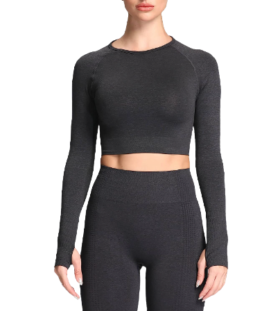 Aoxjox Seamless Long Sleeve Crop Top