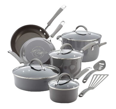 Rachael Ray 12-Piece Nonstick Cookware Pots and Pans Set