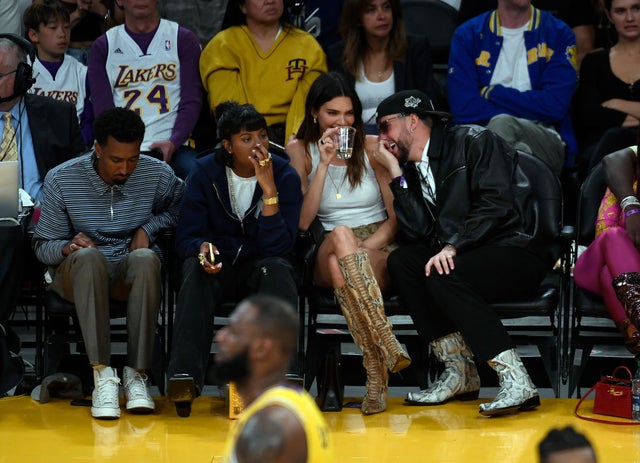 BadBunny seating courtside @lakers game 02.23.23