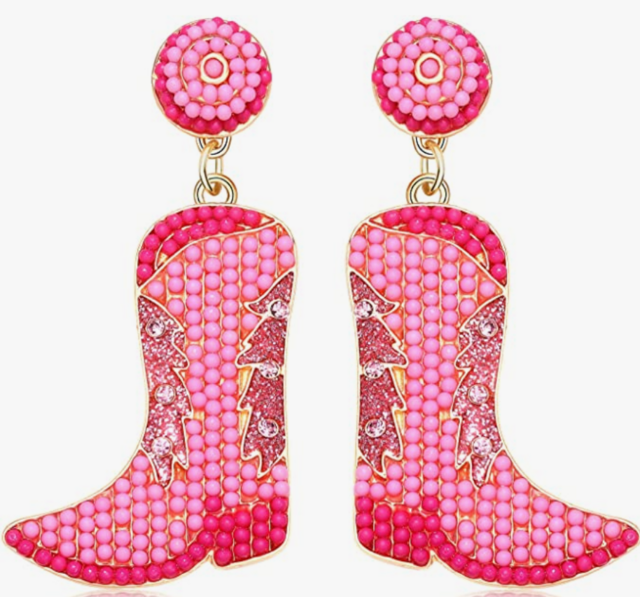 Beaded Cowboy Boot Earring