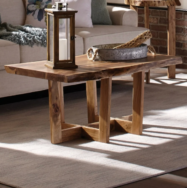 Berkshire Solid Wood Natural Live Edge Lodge Coffee Table