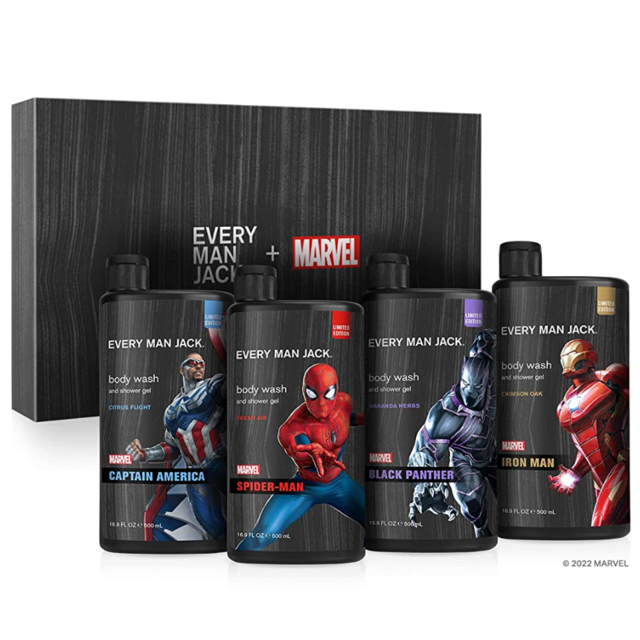 Every Man Jack Marvel Collectors Box Body Wash Gift Set 