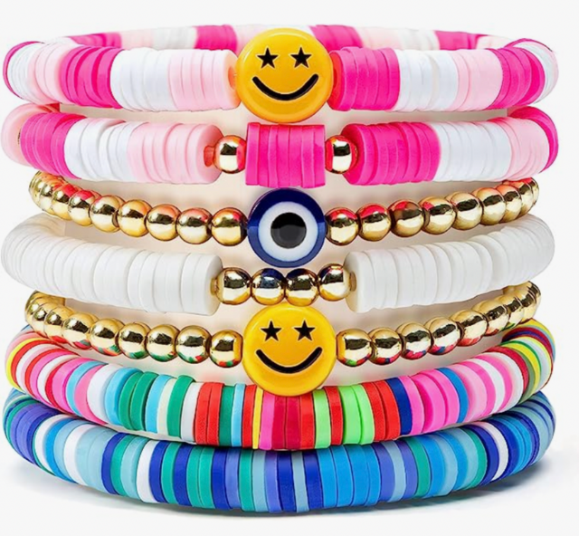 Y1tvei 7Pcs Heishi Surfer Bracelets