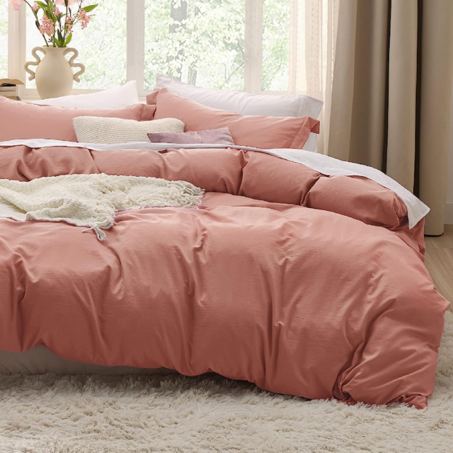 Bedsure Pink Clay Duvet Cover