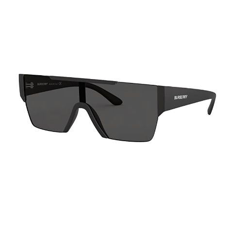 BURBERRY Matte Black Plastic Rectangle Sunglasses