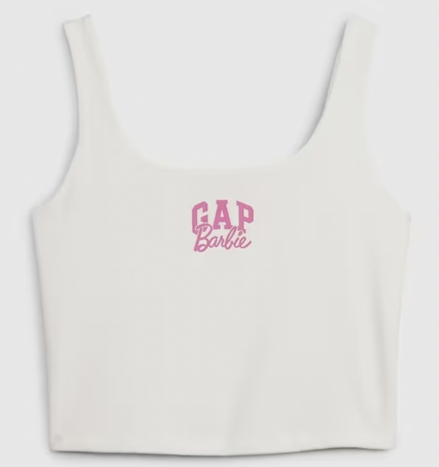 Gap × Barbie Adult Arch Logo Cropped Tank Top