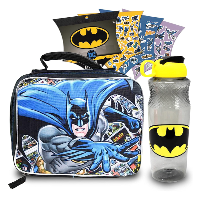 DC Shop Batman Lunch Bag and Bottle Bundle