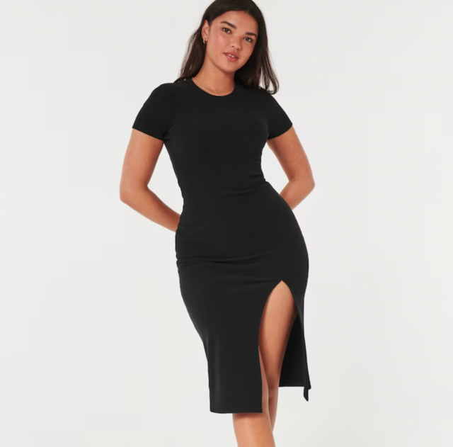 Hollister Knit Short-Sleeve Midi Dress