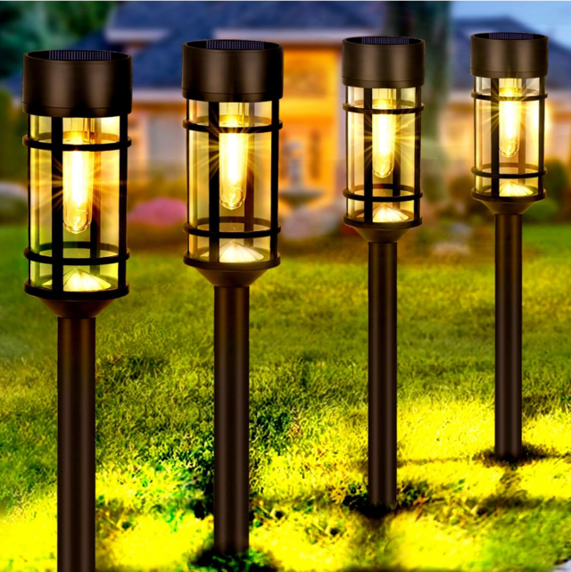 Mancra 8-Pack Glass Solar Pathway Lights