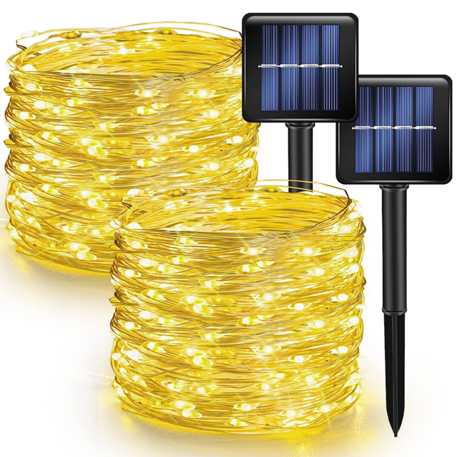 Dazzle Bright 2-Pack Outdoor Solar String Lights