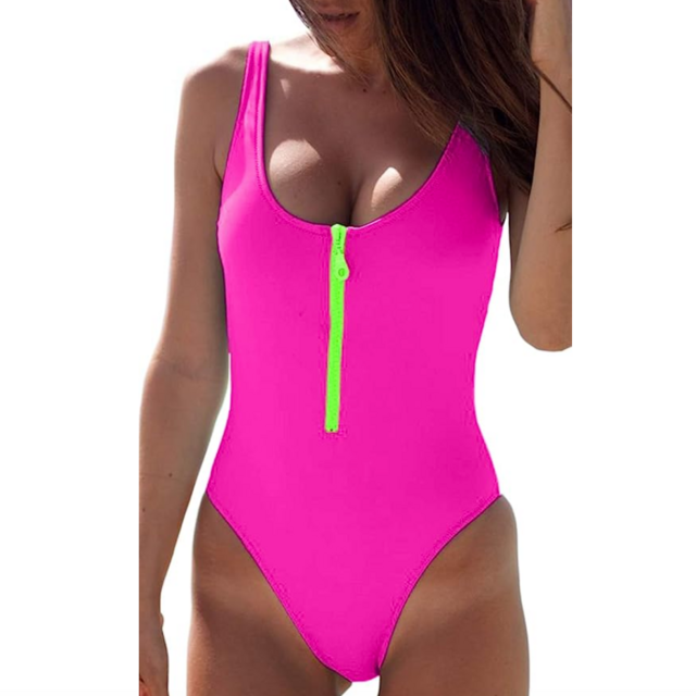 CHYRII Zipper Front One Piece Swimsuit