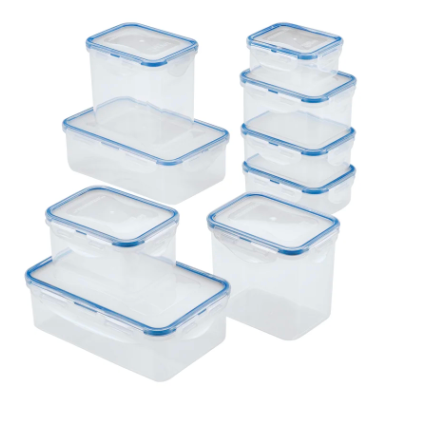 LocknLock Easy Essentials Food Storage Container Set, 18-Piece