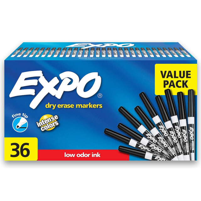 Expo Low-Odor Chisel Tip Dry-Erase Markers