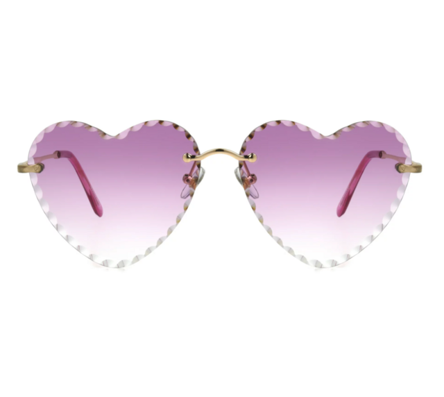 Foster Grant Women's Heart Rose Gold Sunglasses