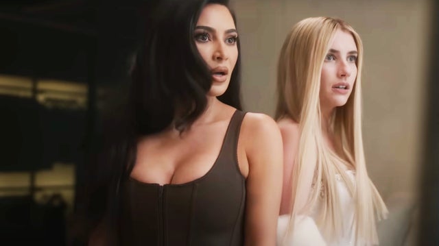 Kim Kardashian and Emma Roberts