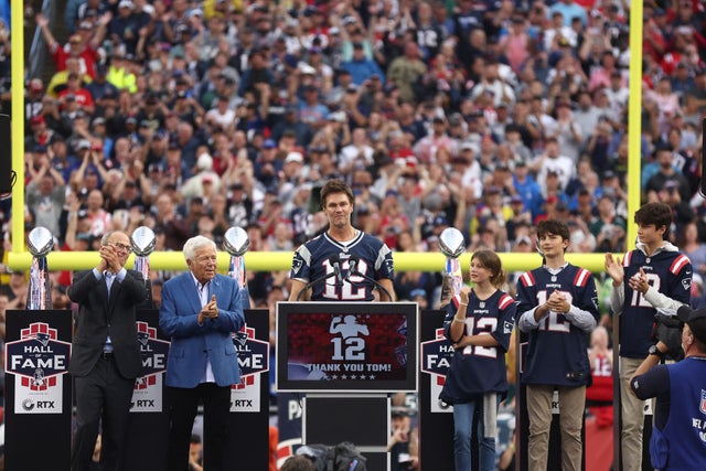 Tom Brady is honored by the Patriots alongside children Jack, Benjamin and  Vivian as New England retires No. 12 in front of 65,000 adoring fans