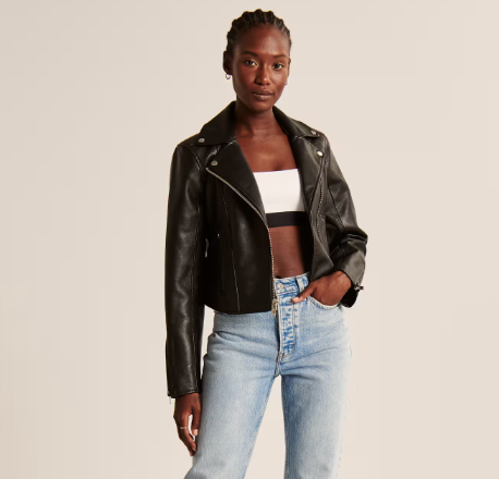 Abercrombie & Fitch Vegan Leather Moto Jacket