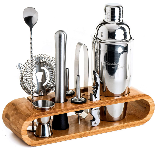 Mixology Bartender Kit: 10-Piece Bar Tool Set with Bamboo Stand