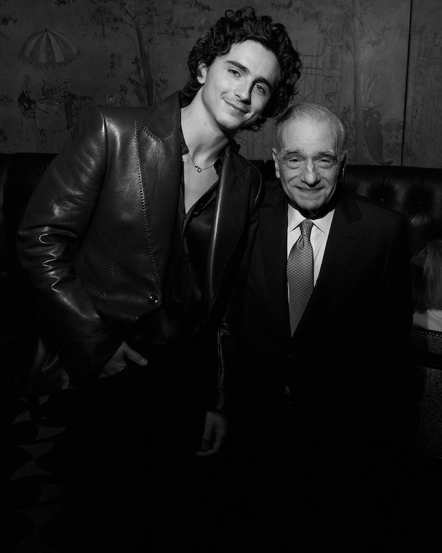 Timothée Chalamet and Martin Scorsese