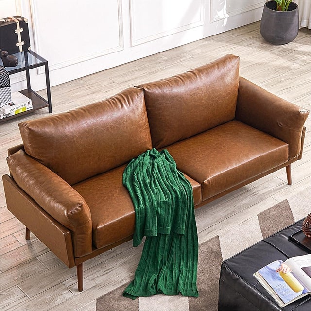 Vonanda Flora Couch, Faux Leather Sofa