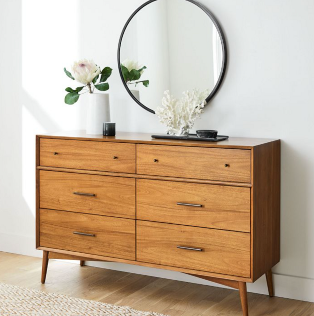 Mid-Century 6-Drawer Dresser (56")