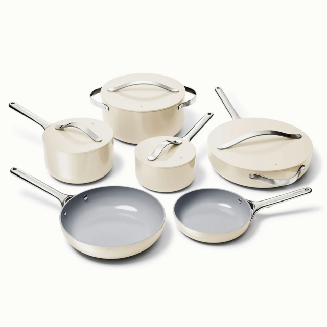 Caraway Home Non-Stick Ceramic Bakeware Set, 11-Piece - Cream